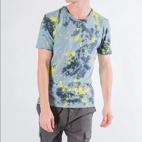 Brooklyn Cloth Blue Paint Splatter Tie Dye Tee - Picture 4 of 4
